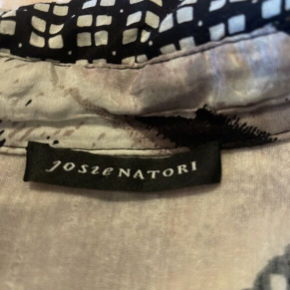 Josie Natori Silk and Cotton Blouse, Size Small - Picture 9 of 12